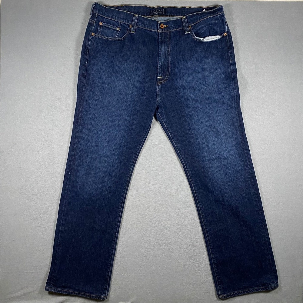 Lucky Brand 181 Relaxed Straight Mens Jeans 42x34 Dark Wash Indigo Denim 7Y10030